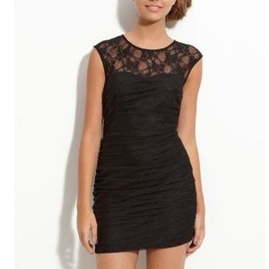 En Creme Black Lace Cocktail Dress
